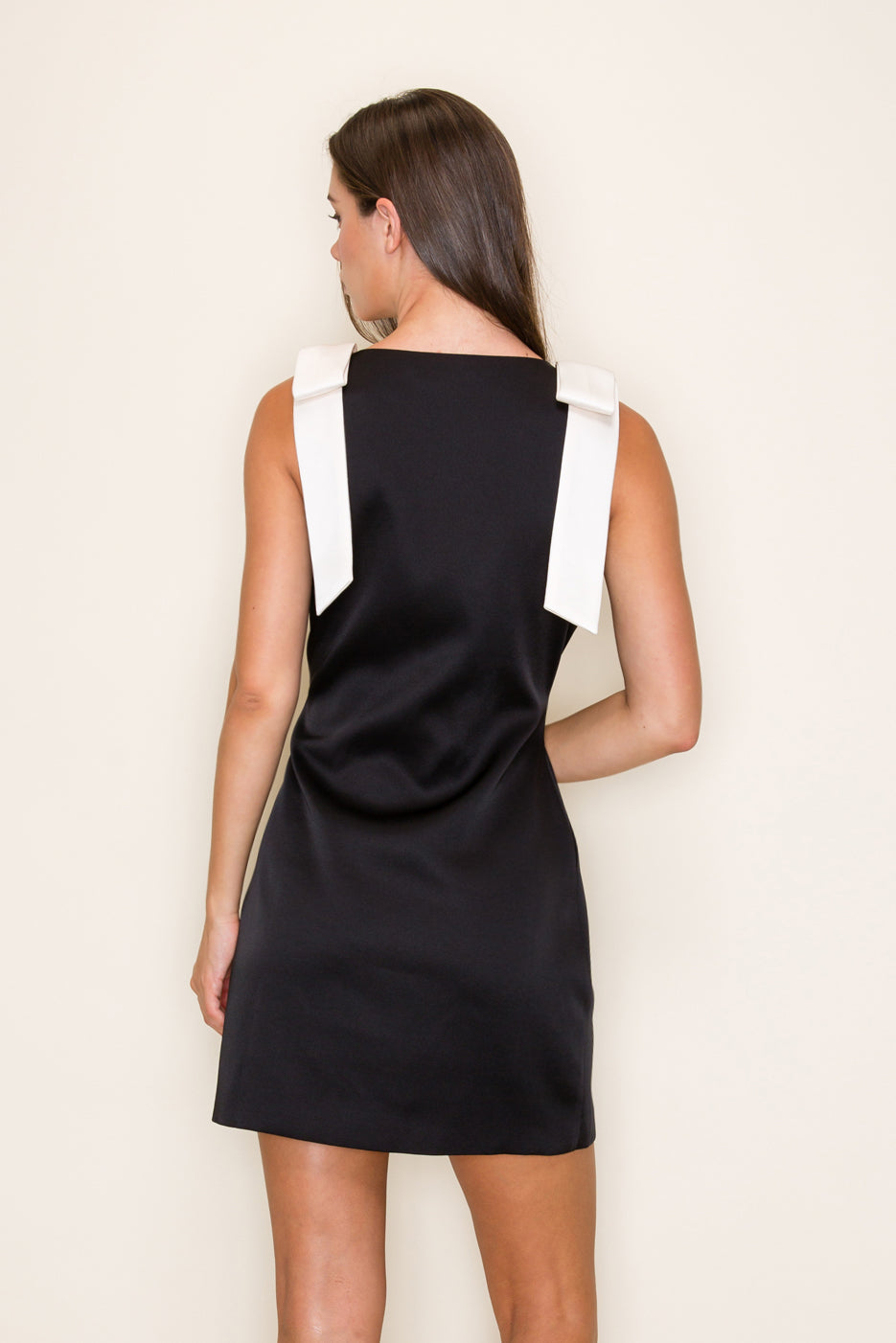 Black Dress With Bow Detail on Shoulder