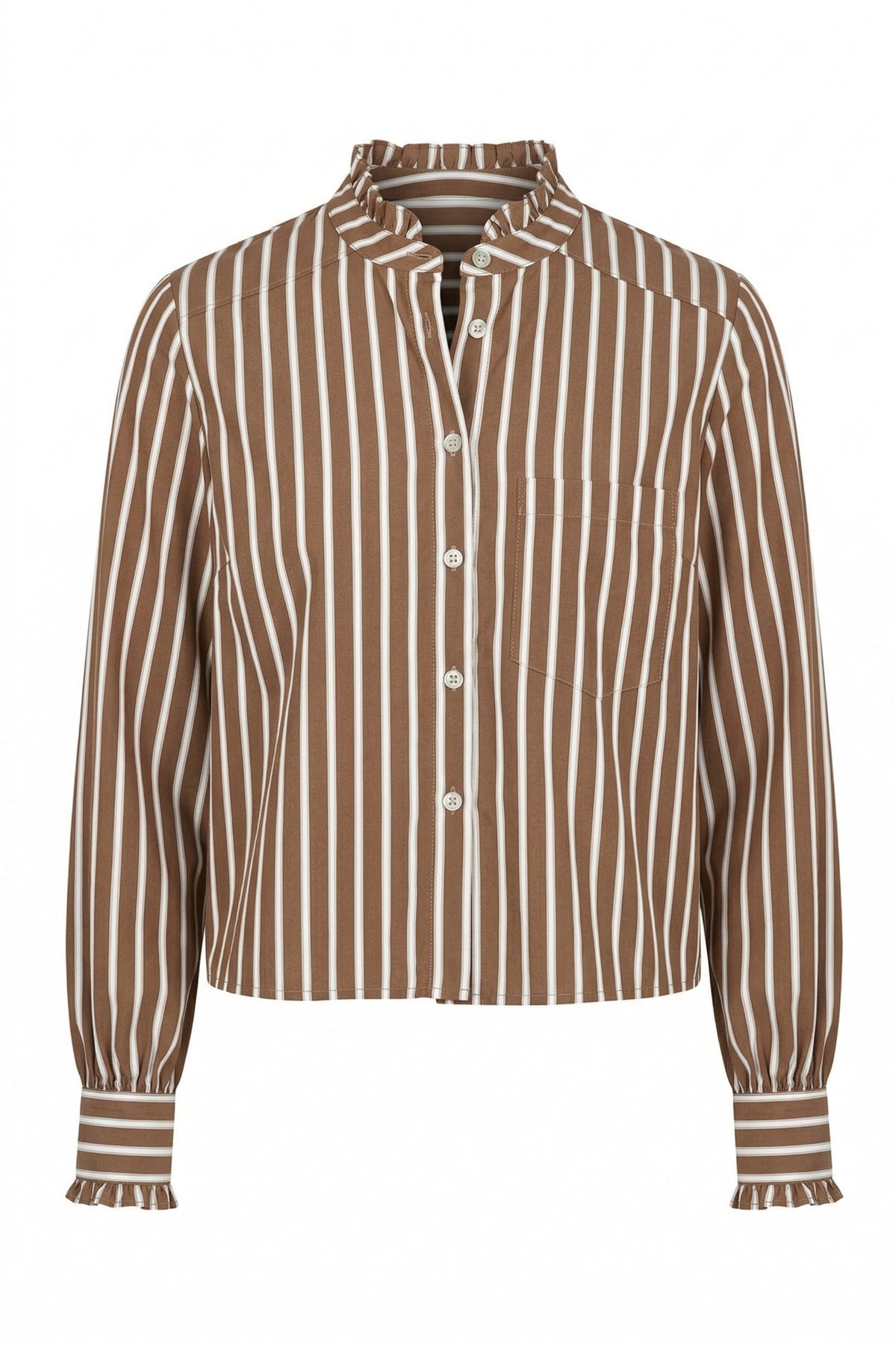 Cropped Shirt with Ruffle
