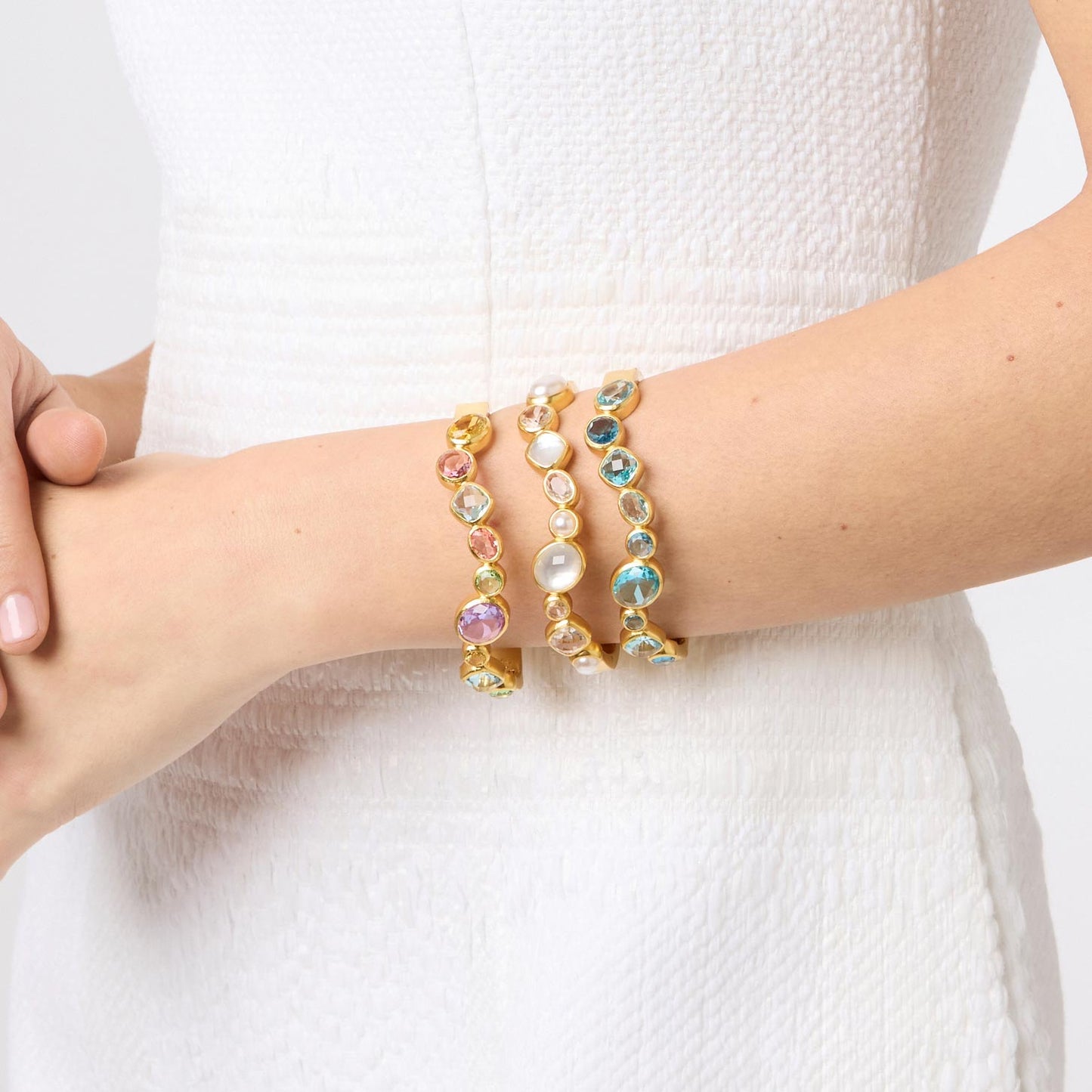 Kaleidoscope Hinge Bangle Multi Stone