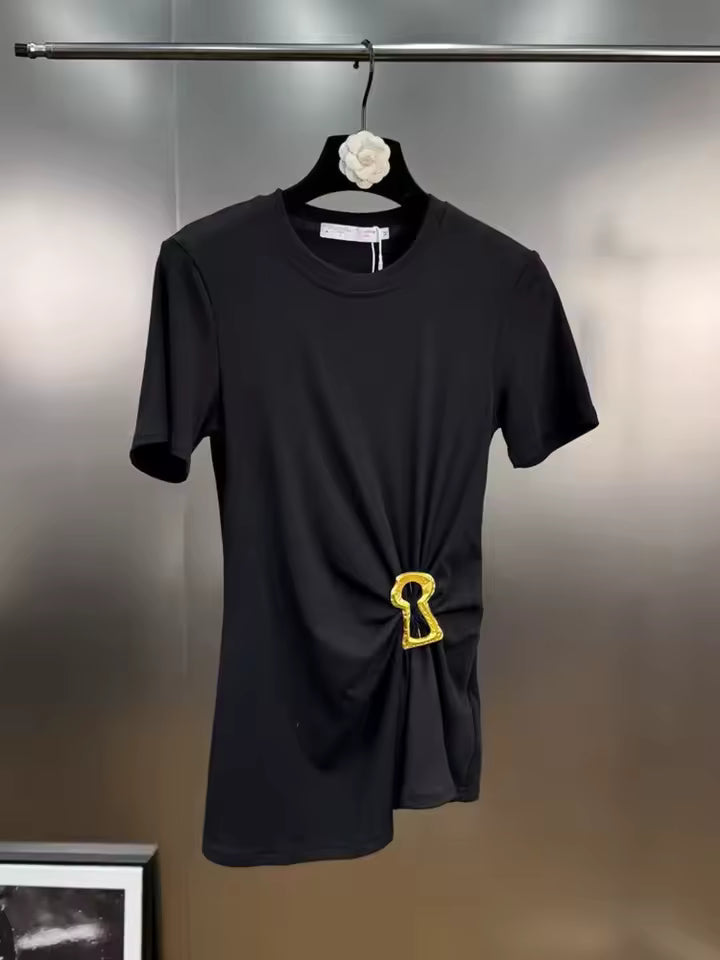 S/S T-shirt with Key Hole One Size