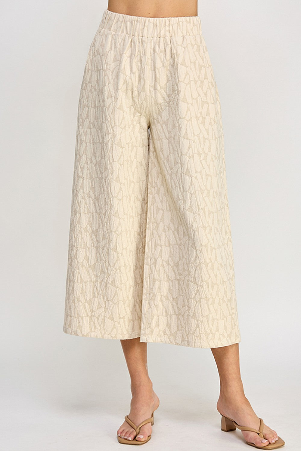 Jacquard Cropped Pants With Pockets