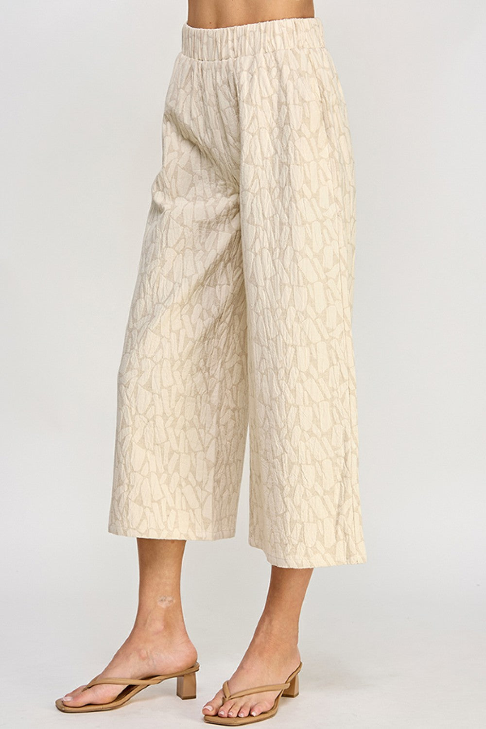 Jacquard Cropped Pants With Pockets