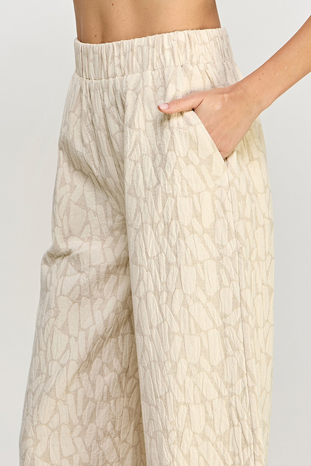 Jacquard Cropped Pants With Pockets