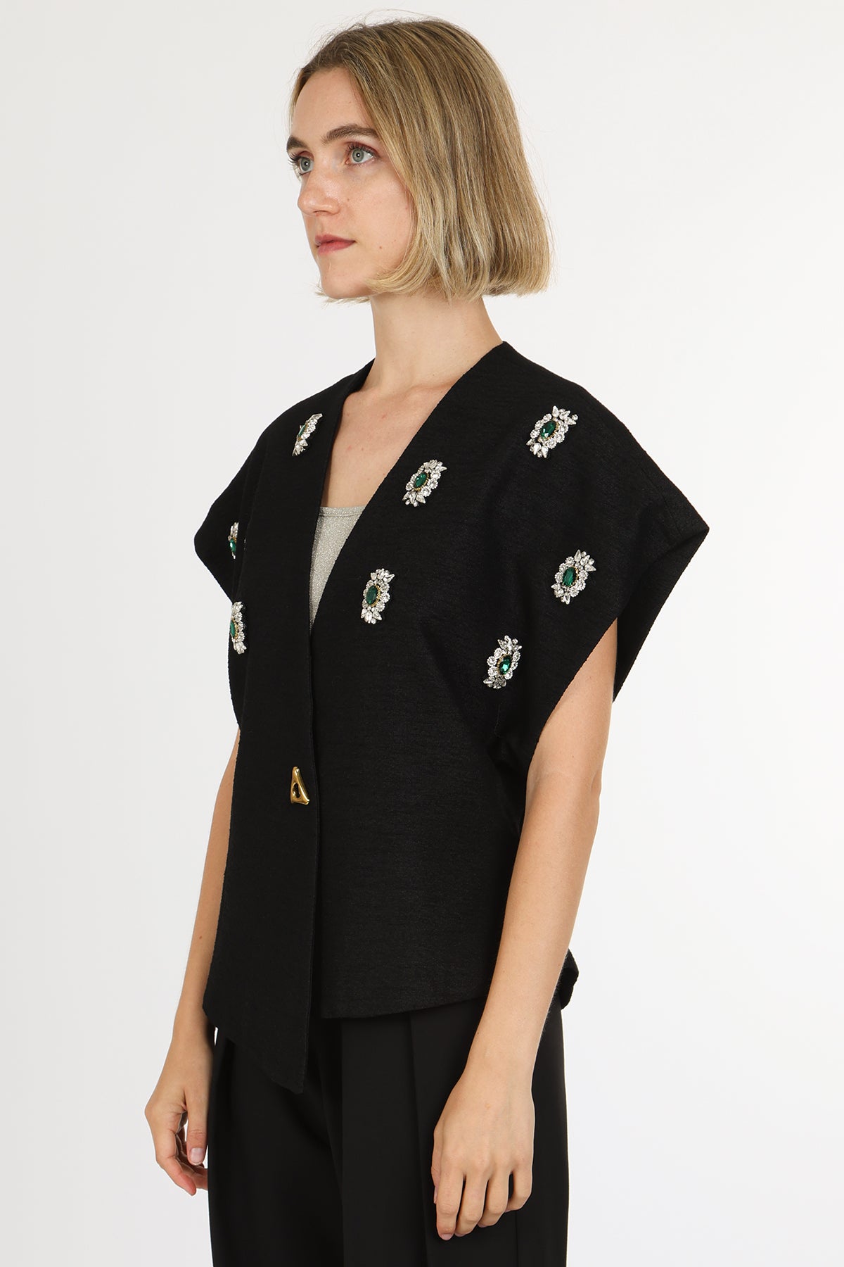 Embellished Statement asymmetric Top