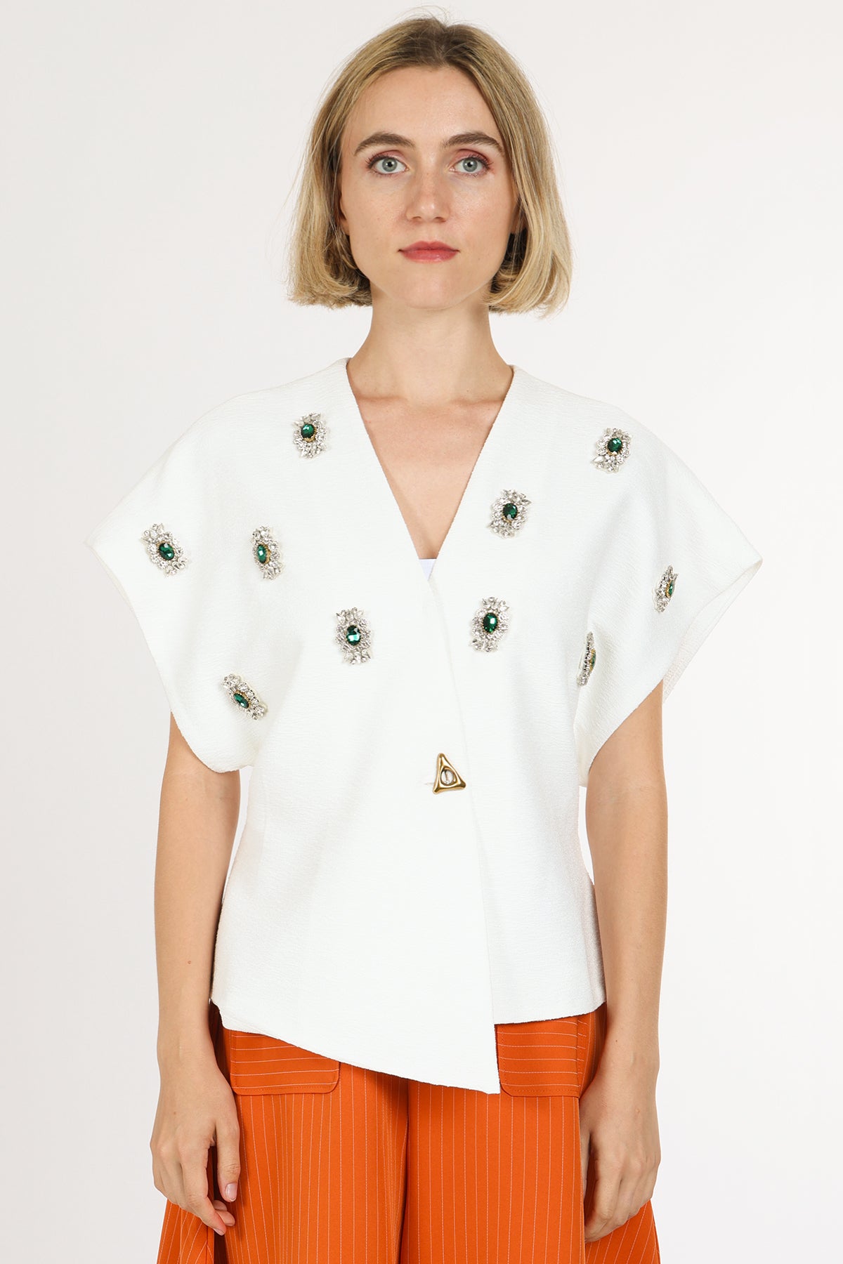 Embellished Statement asymmetric Top