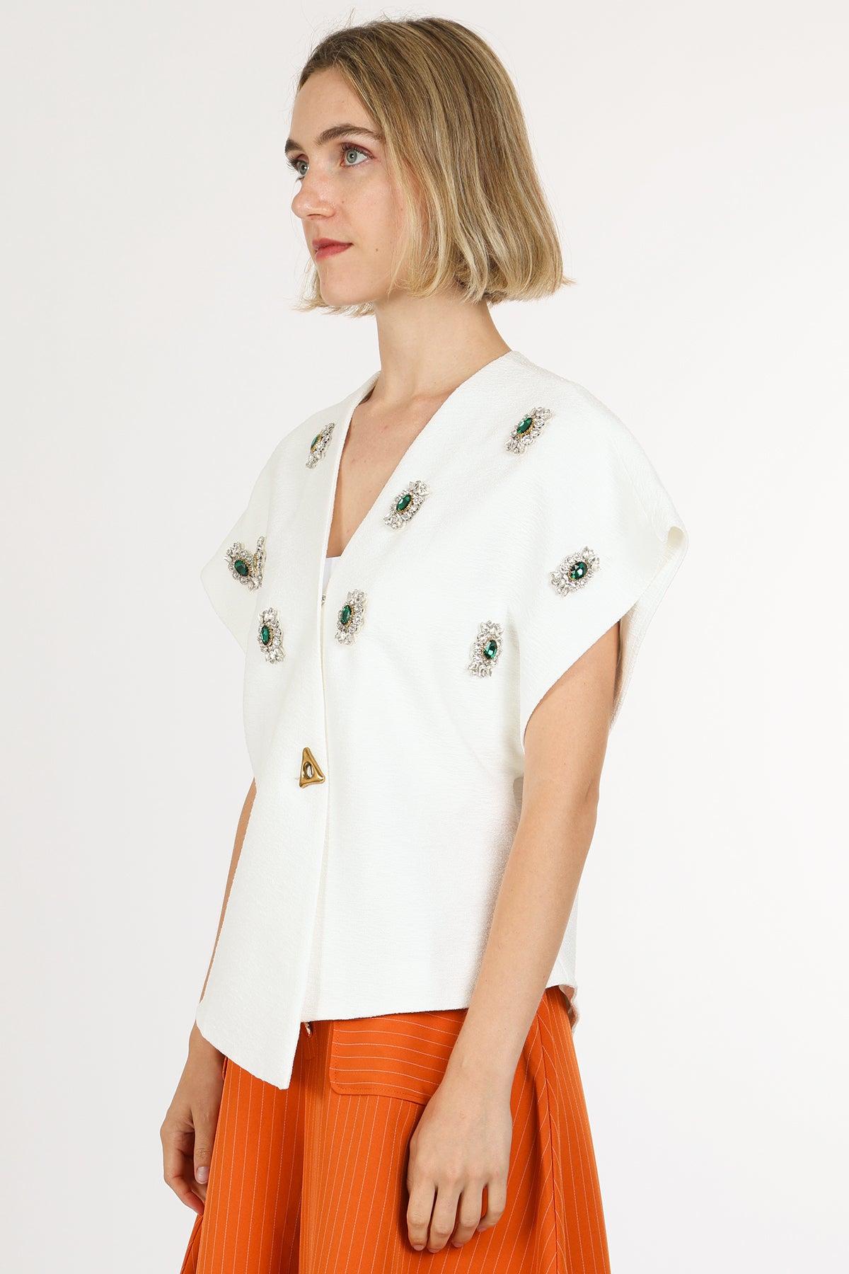 Embellished Statement asymmetric Top