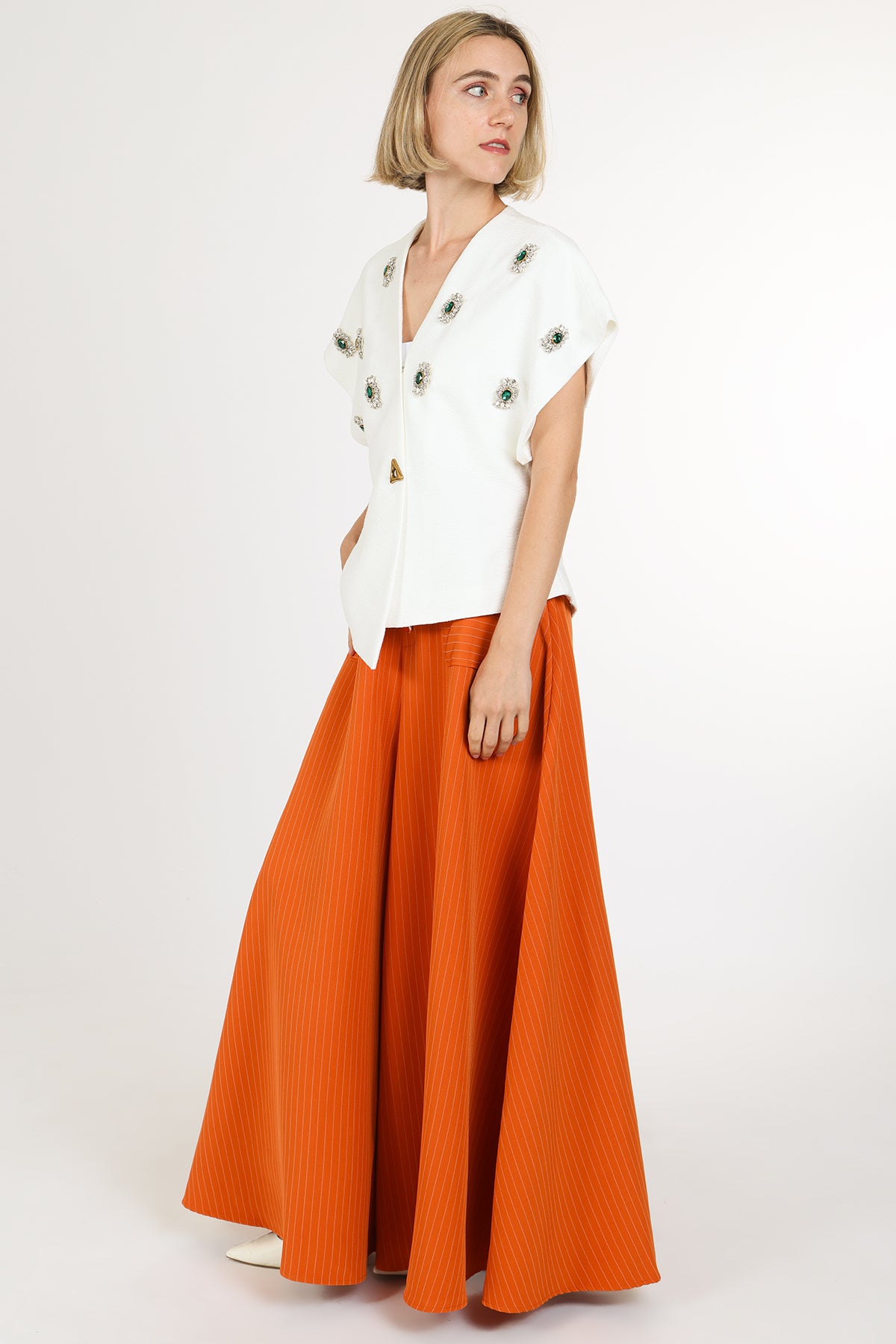 Embellished Statement asymmetric Top