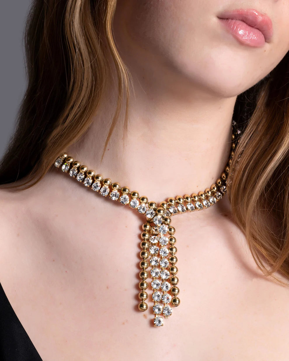 CZ's w/ Gold Balls Necklace