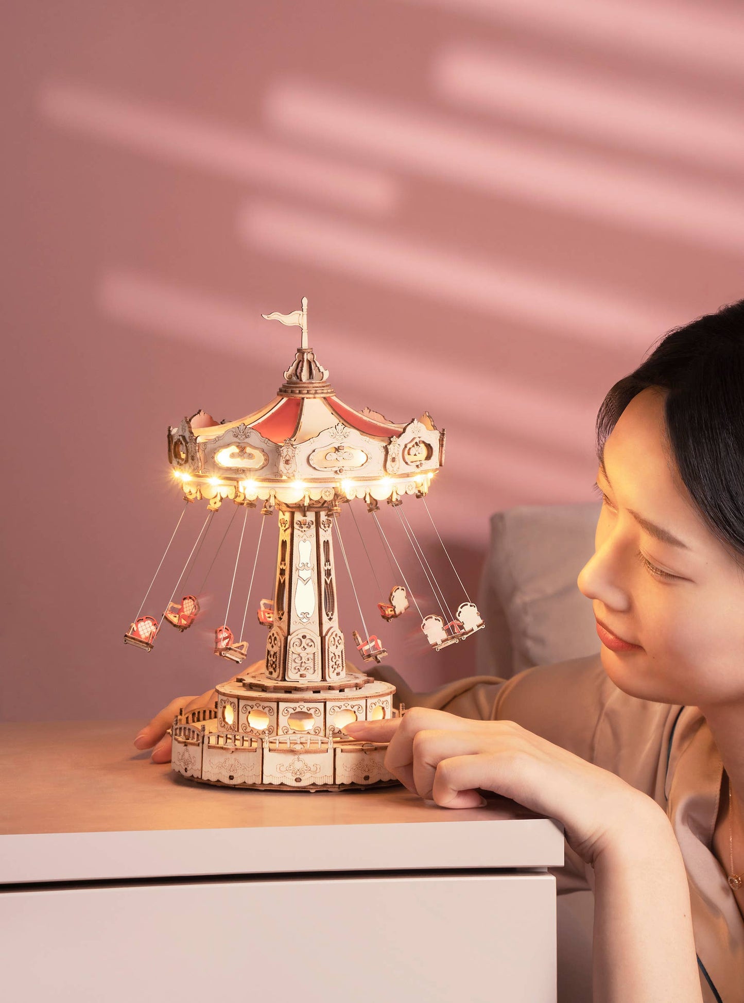 Electro-Mechanical Wooden Puzzle: Swing Ride Gift