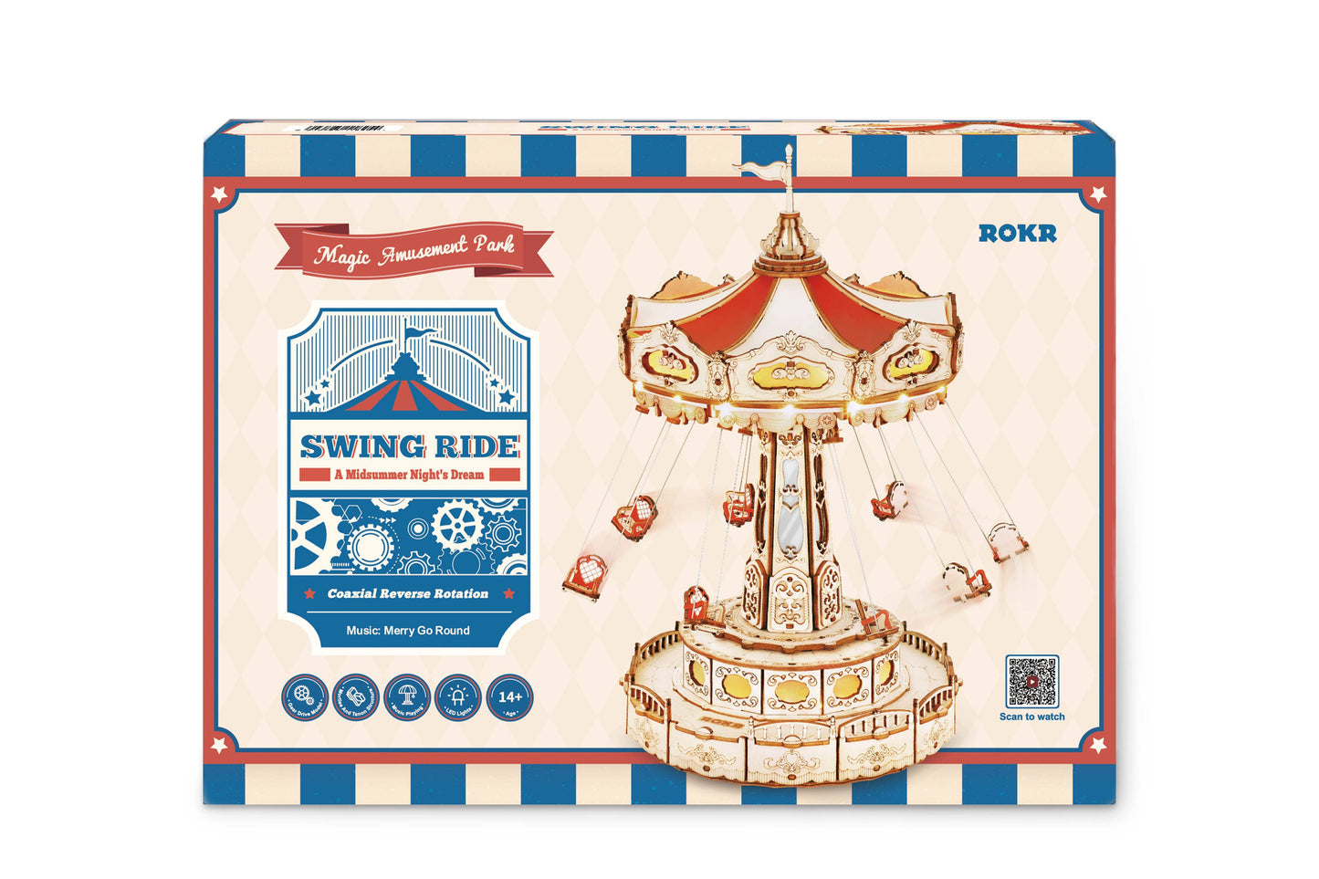 Electro-Mechanical Wooden Puzzle: Swing Ride Gift