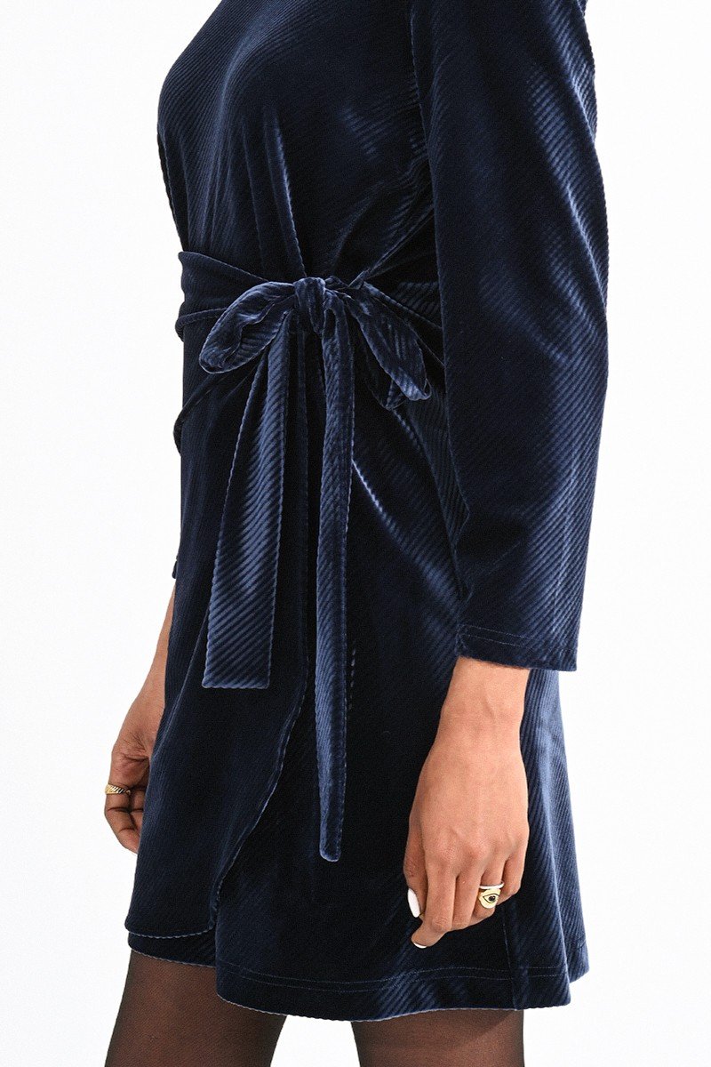 ASYMMETRIC VELVET DRESS