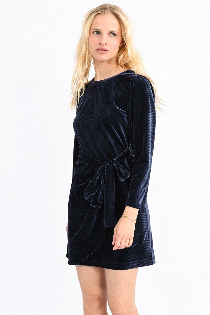ASYMMETRIC VELVET DRESS