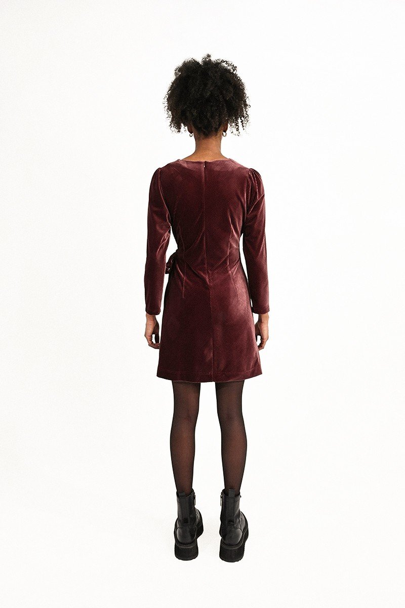 ASYMMETRIC VELVET DRESS