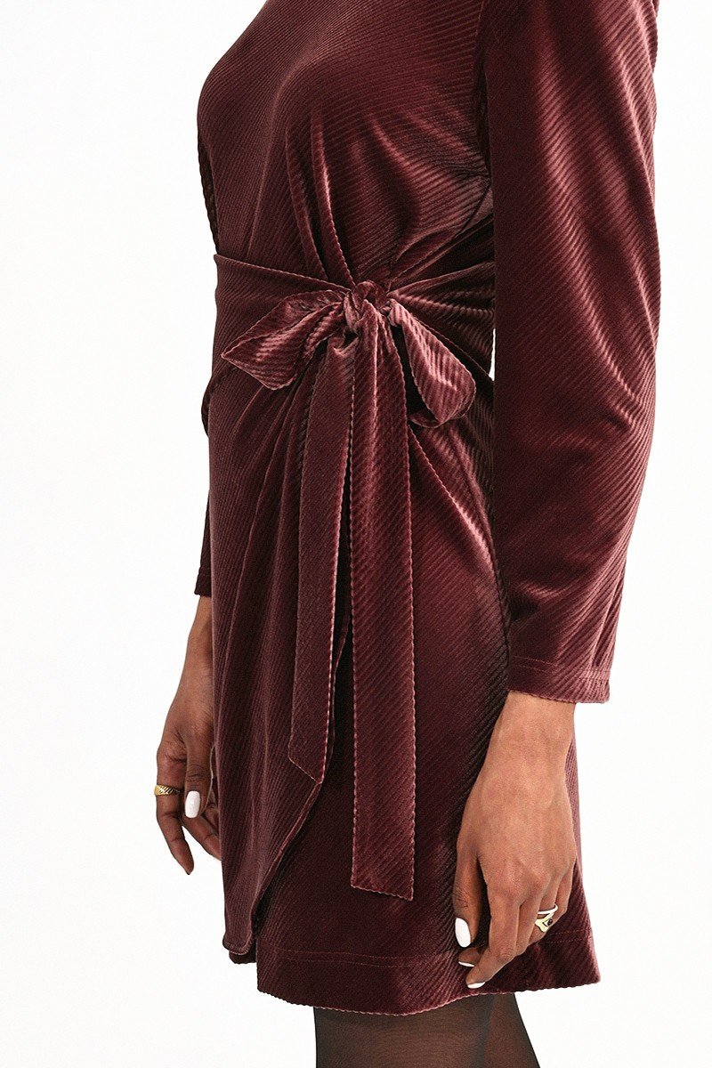 ASYMMETRIC VELVET DRESS
