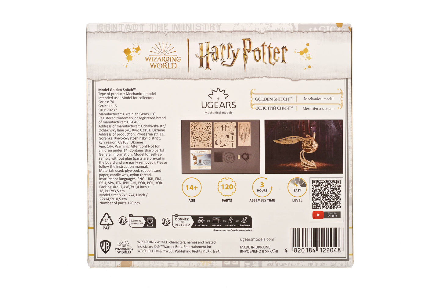 UGears Harry Potter™ Golden Snitch™ -Wooden 3D Puzzles - DIY