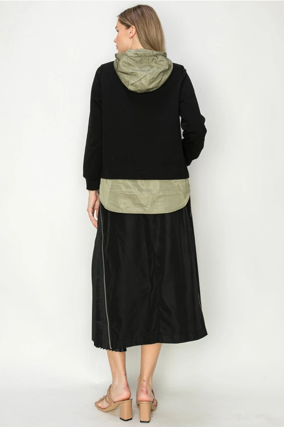 Skirt with Zipper Hidden Pleats