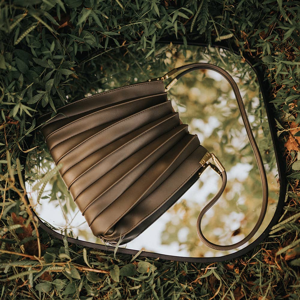 Carrie Olive Pleated Vegan Shoulder Bag Pre-Order 11/15