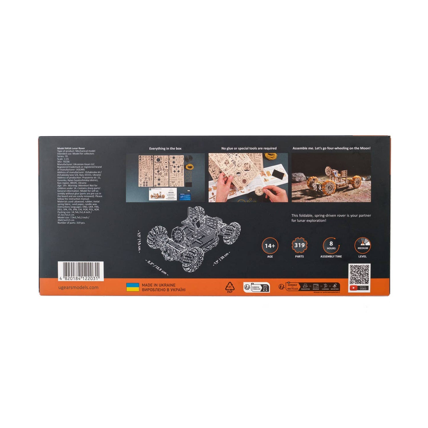 UGears NASA Lunar Rover -Wooden 3D Puzzles - DIY