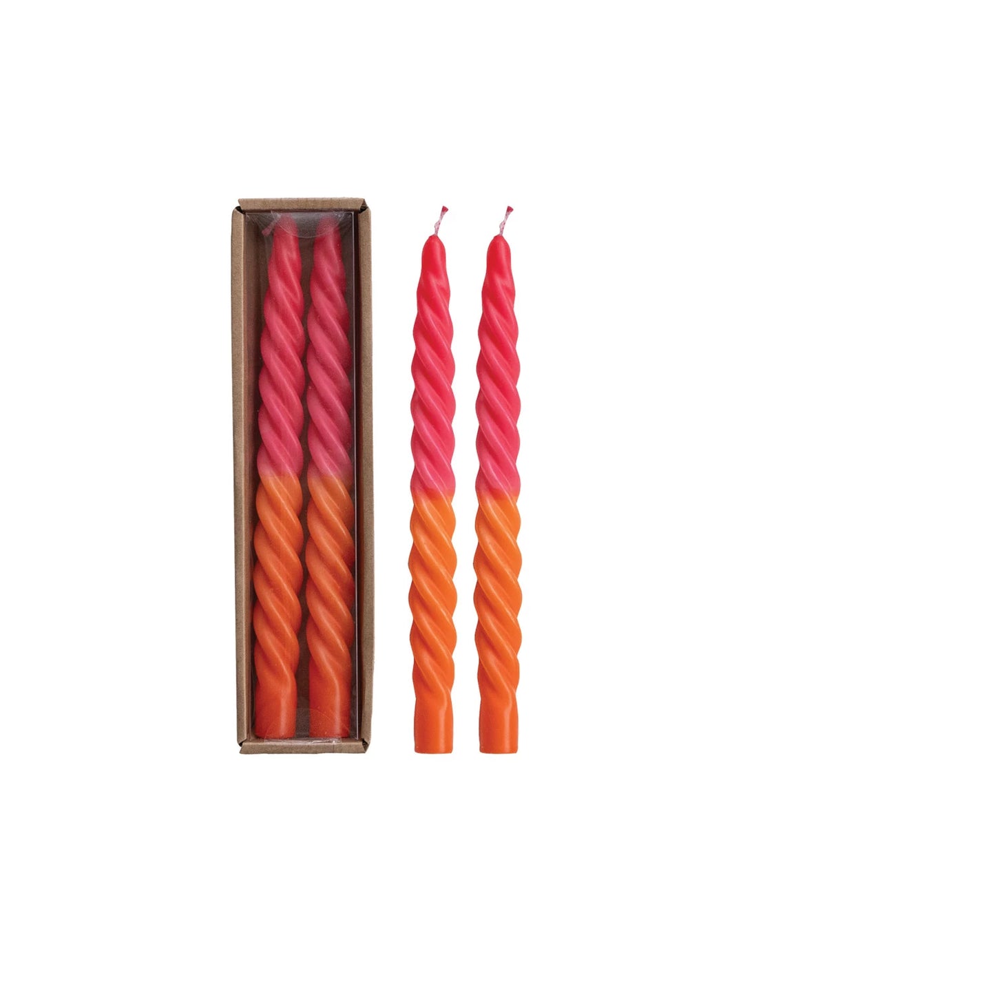 Unscented Twisted Taper Candles in Box, Set of 2