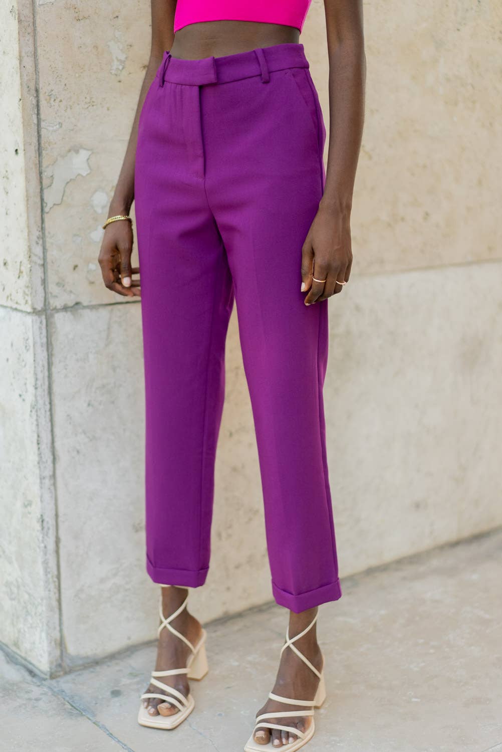 Garance straight tailored pants: Camel / 36/4