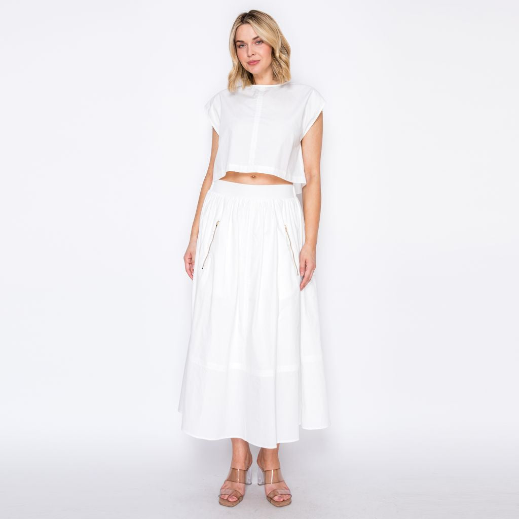 Midi Skirt set with crop top