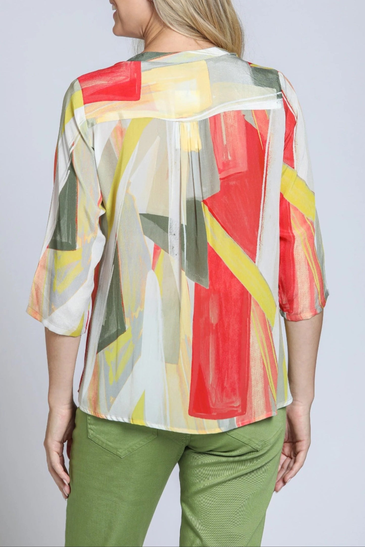 V-Neck w/Tassel Orange/Yellow Multi Top