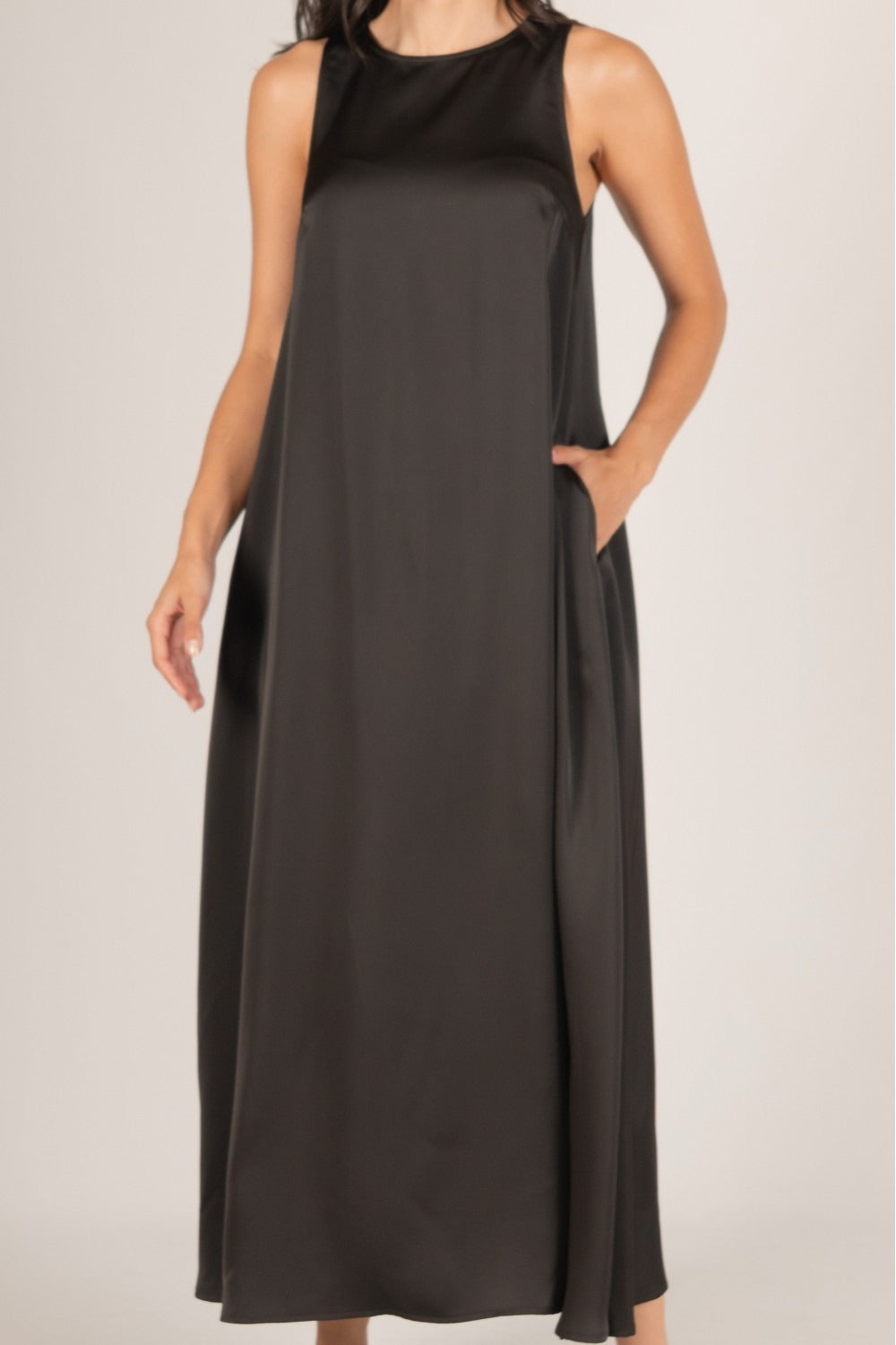 Satin Flowy Maxi Tank Dress