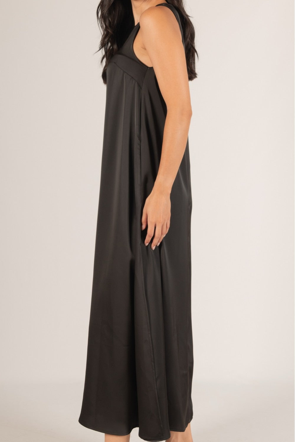 Satin Flowy Maxi Tank Dress