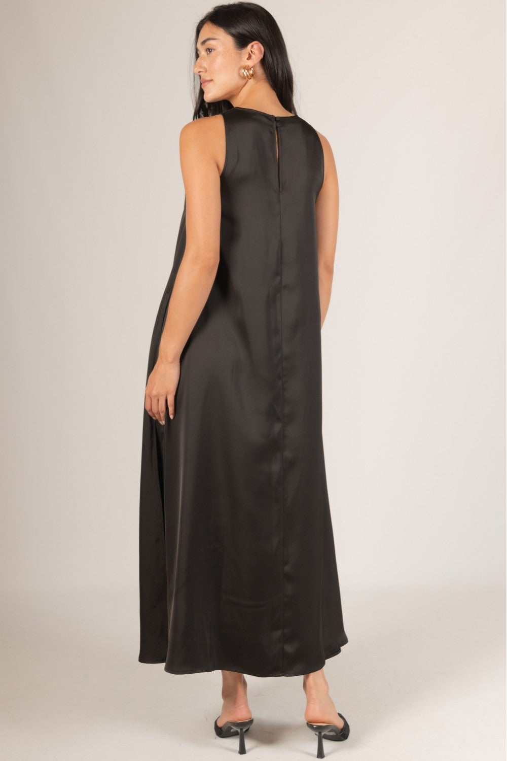 Satin Flowy Maxi Tank Dress