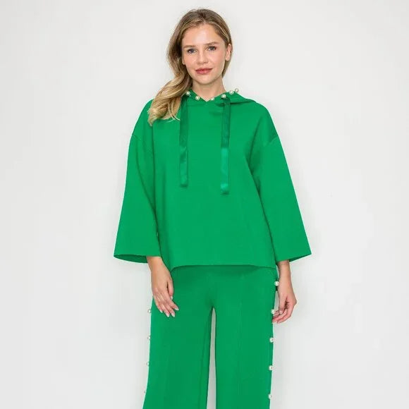 Emerald Pearl Trimmed Pant