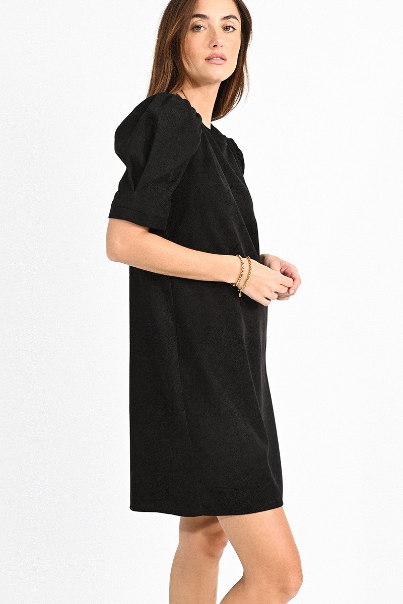 MINI VELVET DRESS WITH PUFF SLEEVES