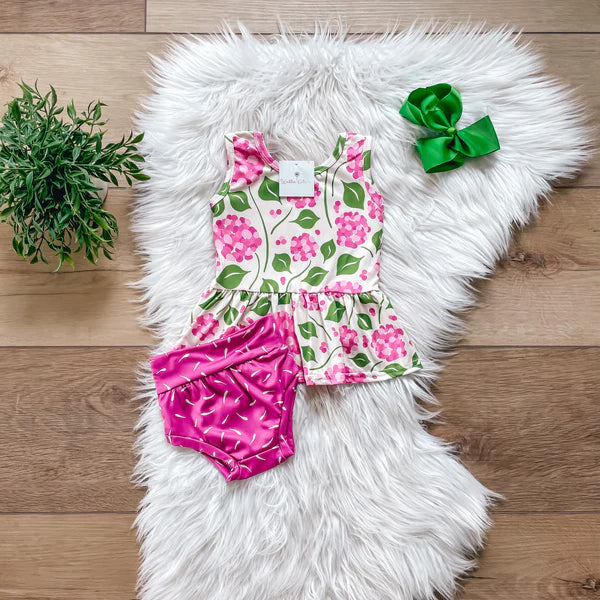 Pink Floral Bunny Set