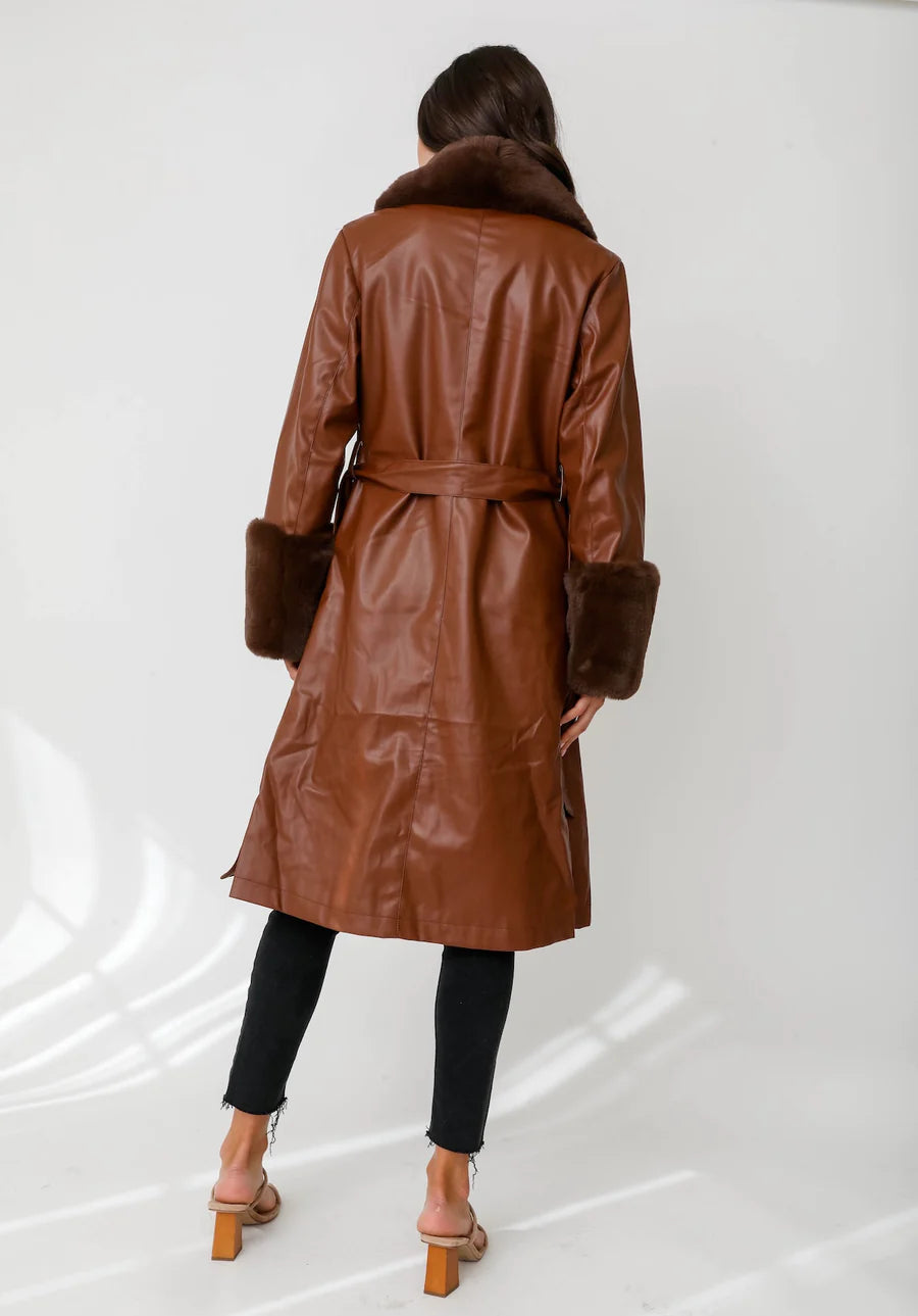 Trench Removable Fur Collar