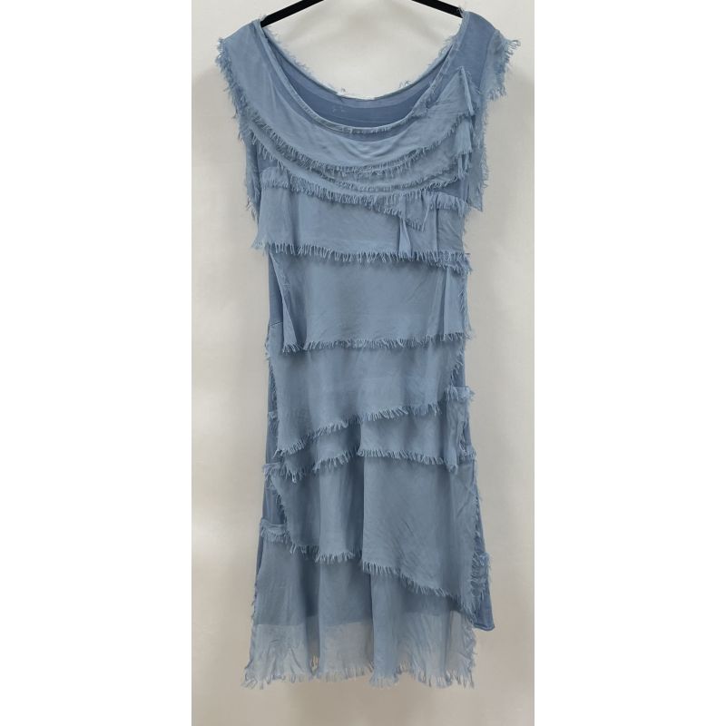 SHORT SILK RUFFLE DRESS