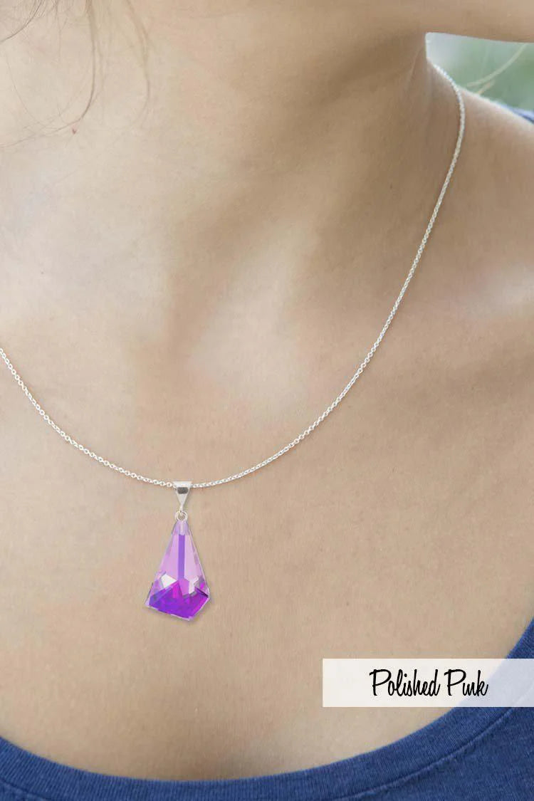 Sm.Glacier Pendant Nk Sterling Sil.,Glass Crys.-Green