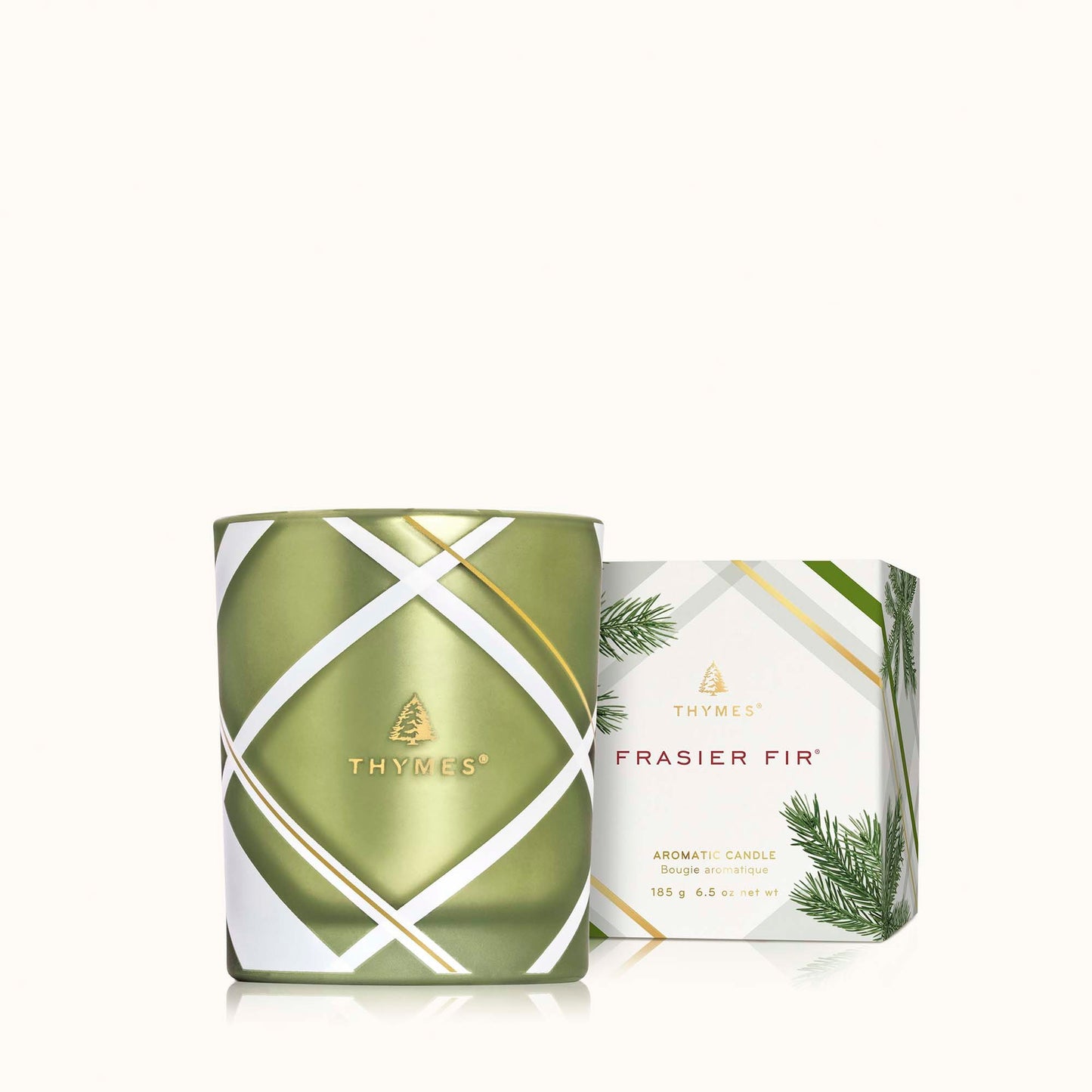 Frasier Fir Frosted Plaid Poured Candle Set, Plaid