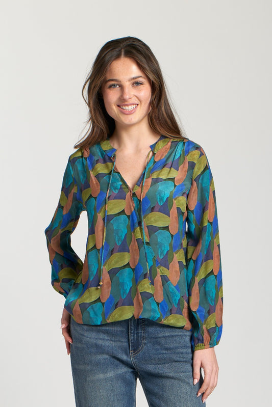 TURQUOISE MULTI Print Top