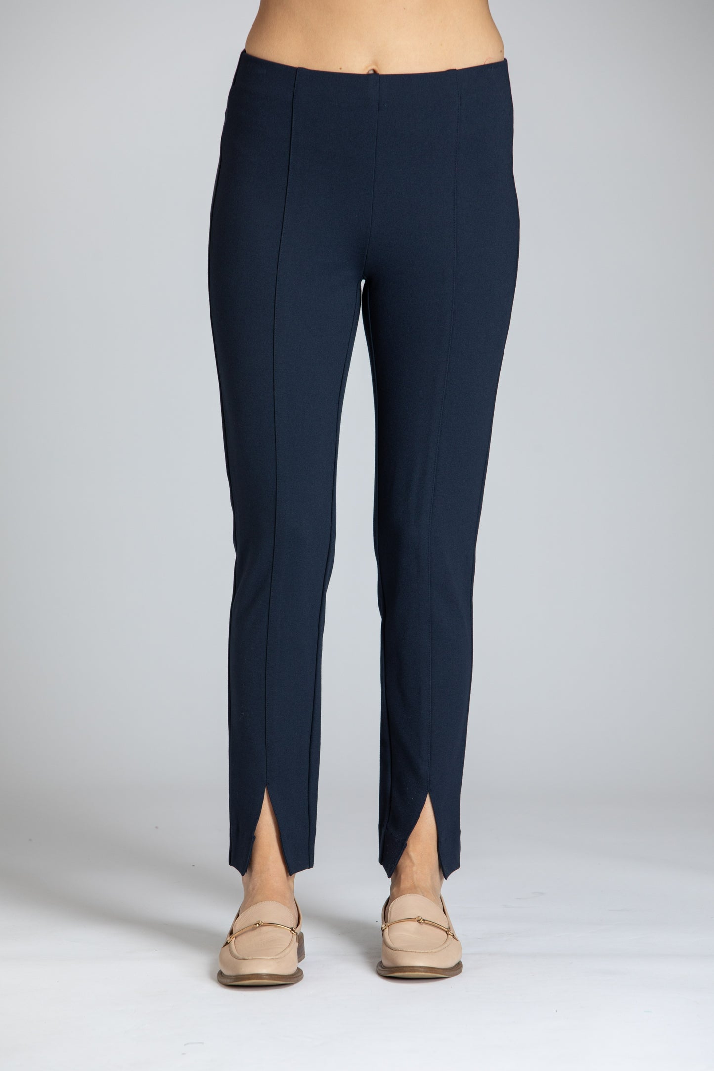 Pull-On Split Hem Ponte Pant