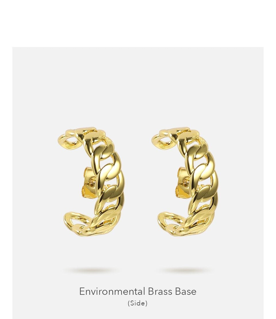 ink Chain Stud Earrings
