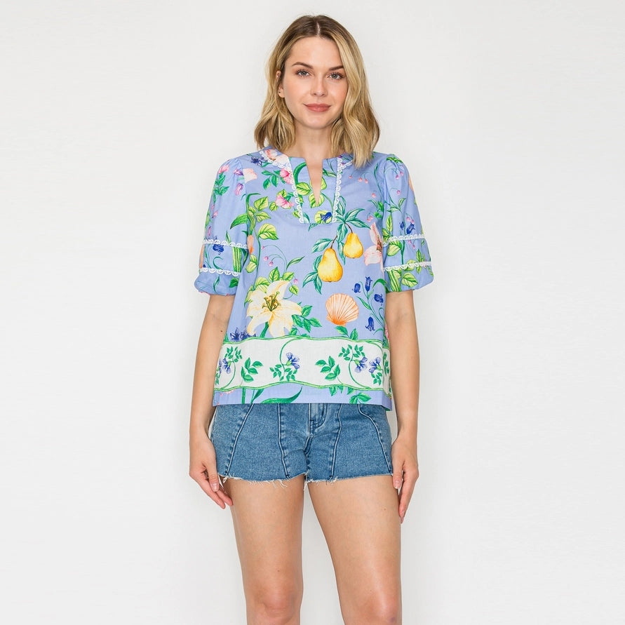 Garde Flower Print Top