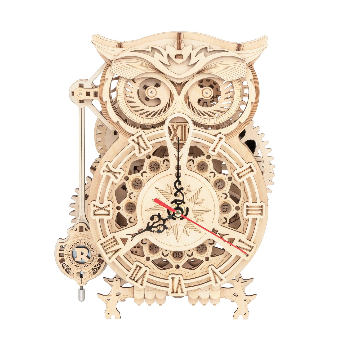 LK503 Owl Clock Mechanical Gears Puzzle