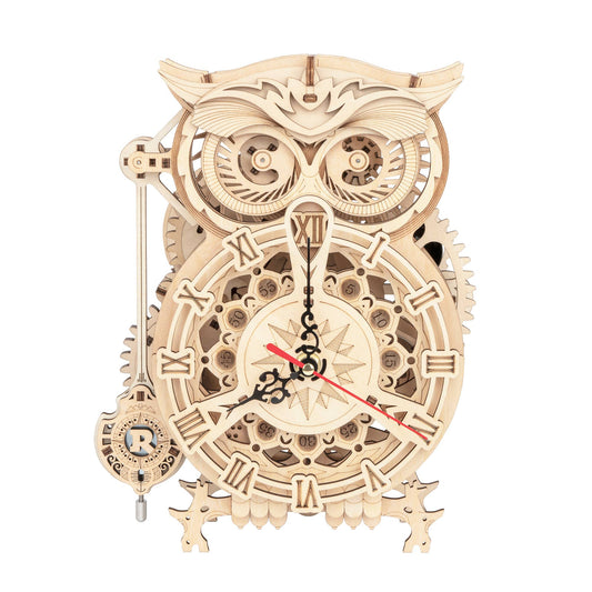 LK503 Owl Clock Mechanical Gears Puzzle