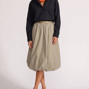 Eloise Modern Balloon Hem Midi Skirt