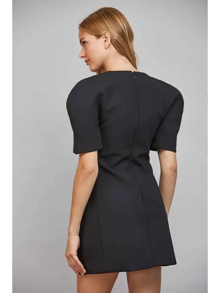 Flap Pocket Detail Structured Dress