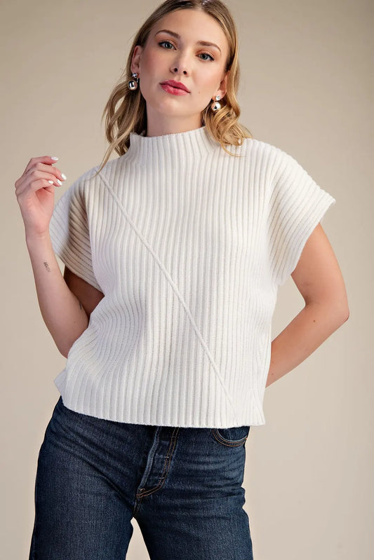 Ribbed Knit Vest Sweater