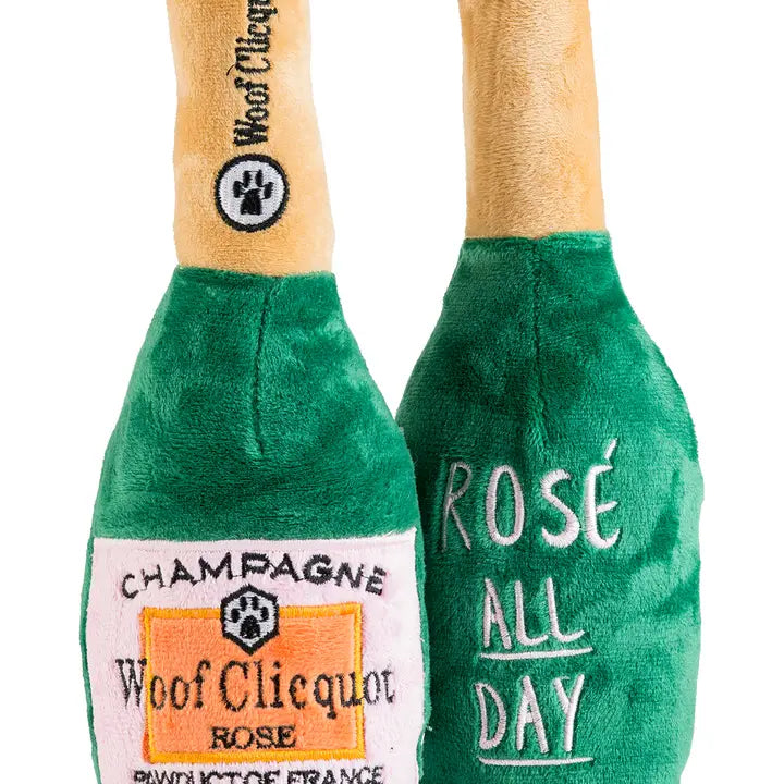 Woof Clicquot Rose' Champagne Bottle