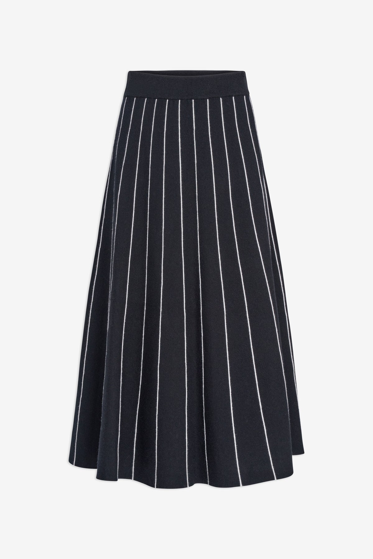 Knit Skirt w/ Contrast Stripes