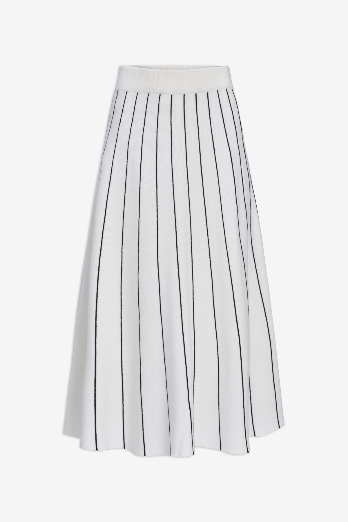 Knit Skirt w/ Contrast Stripes