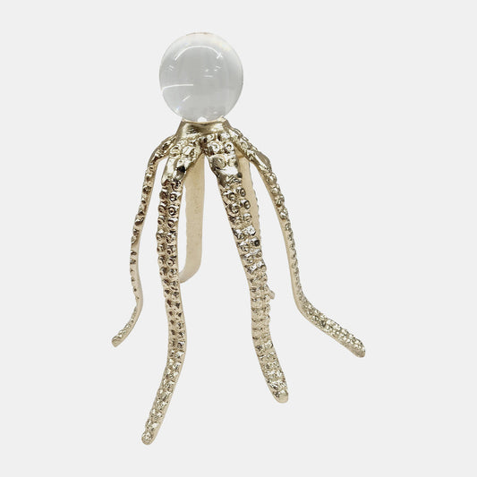 Metal, 10" Octopus Legs W/ Acrylic Ball