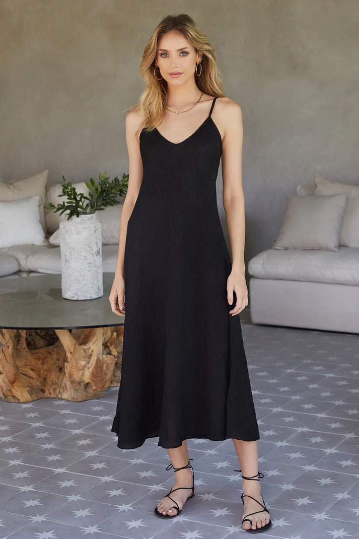 Linen Maxi Slip Dress